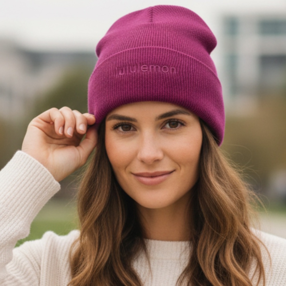 Lululemon Warm Revelation Beanie Winter Hat Pow Pink Tone NWT